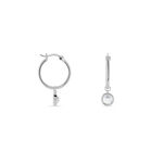 Cr&eacute;oles Bastiano Rondes Argent Blanc Oxyde De Zirconium - Boucles d'oreilles pampille Femme | Marc Orian