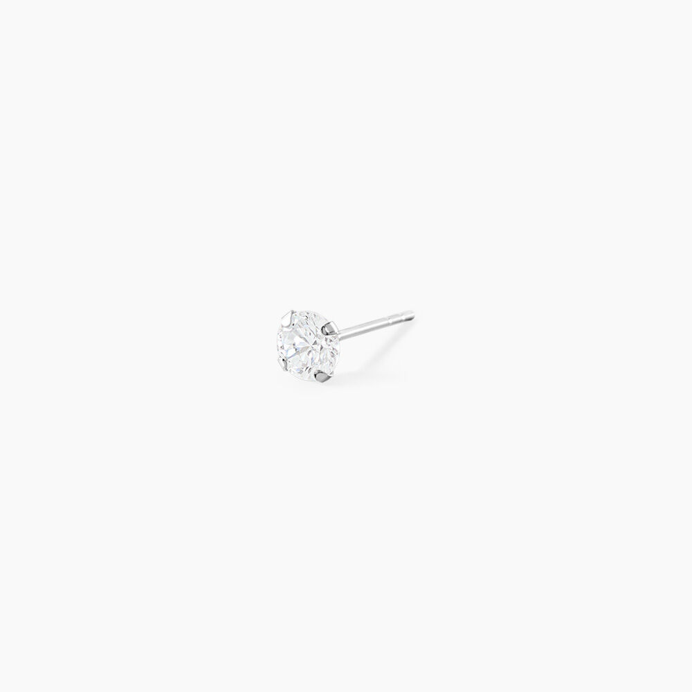 Boucles D'Oreilles Puces Iarfhlaith Or Blanc Oxyde De Zirconium - Puces Homme | Marc Orian