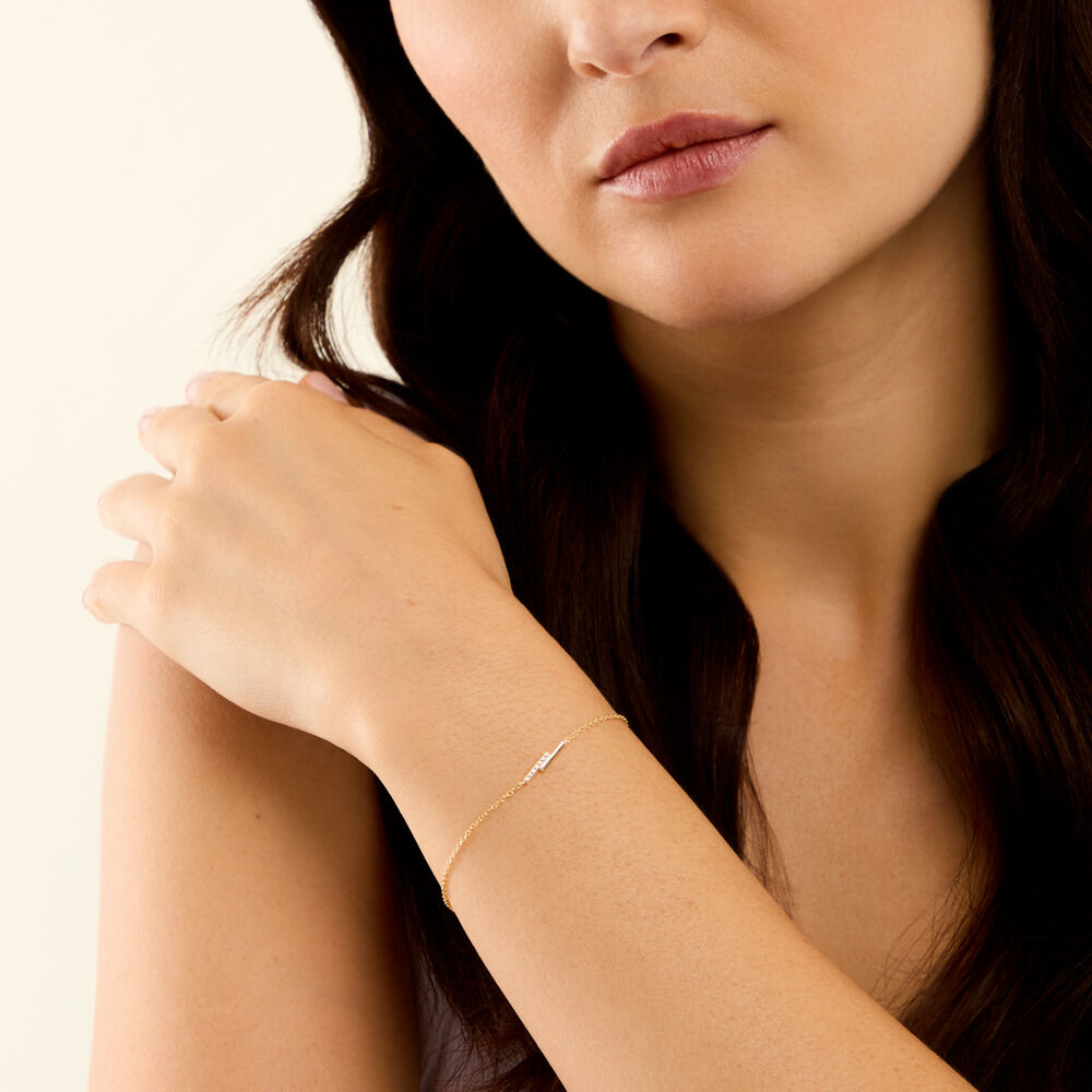 Bracelet Ga&iuml;da Argent Dor&eacute; A L'Or 750/1000 Oxyde De Zirconium - Bracelets cha&icirc;nes Femme | Marc Orian