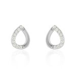 Boucles D'oreilles Puces Argent Blanc Tancelin Oxydes De Zirconium - Puces Femme | Marc Orian