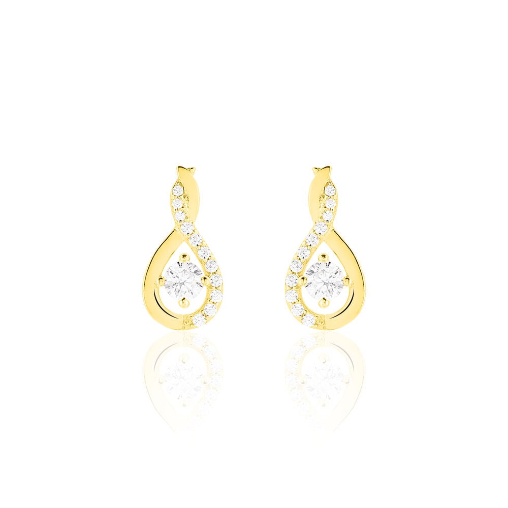 Boucles D'oreilles Pendantes Evana Or Jaune Oxyde De Zirconium - Pendantes Femme | Marc Orian