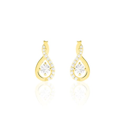 Boucles D'oreilles Pendantes Evana Or Jaune Oxyde De Zirconium - Pendantes Femme | Marc Orian