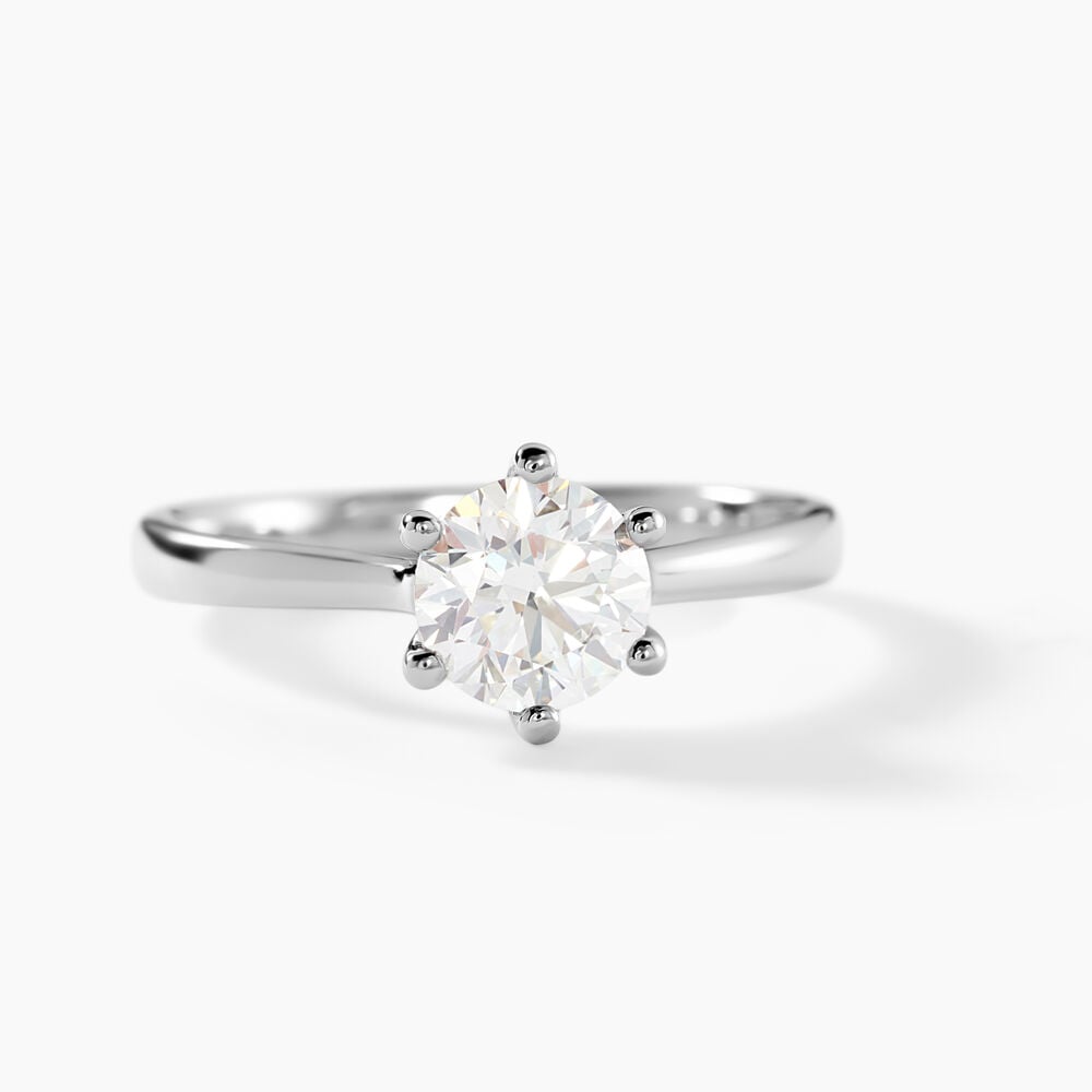 Bague Solitaire Athena Or Blanc Diamant - Parures de mariage Femme | Marc Orian