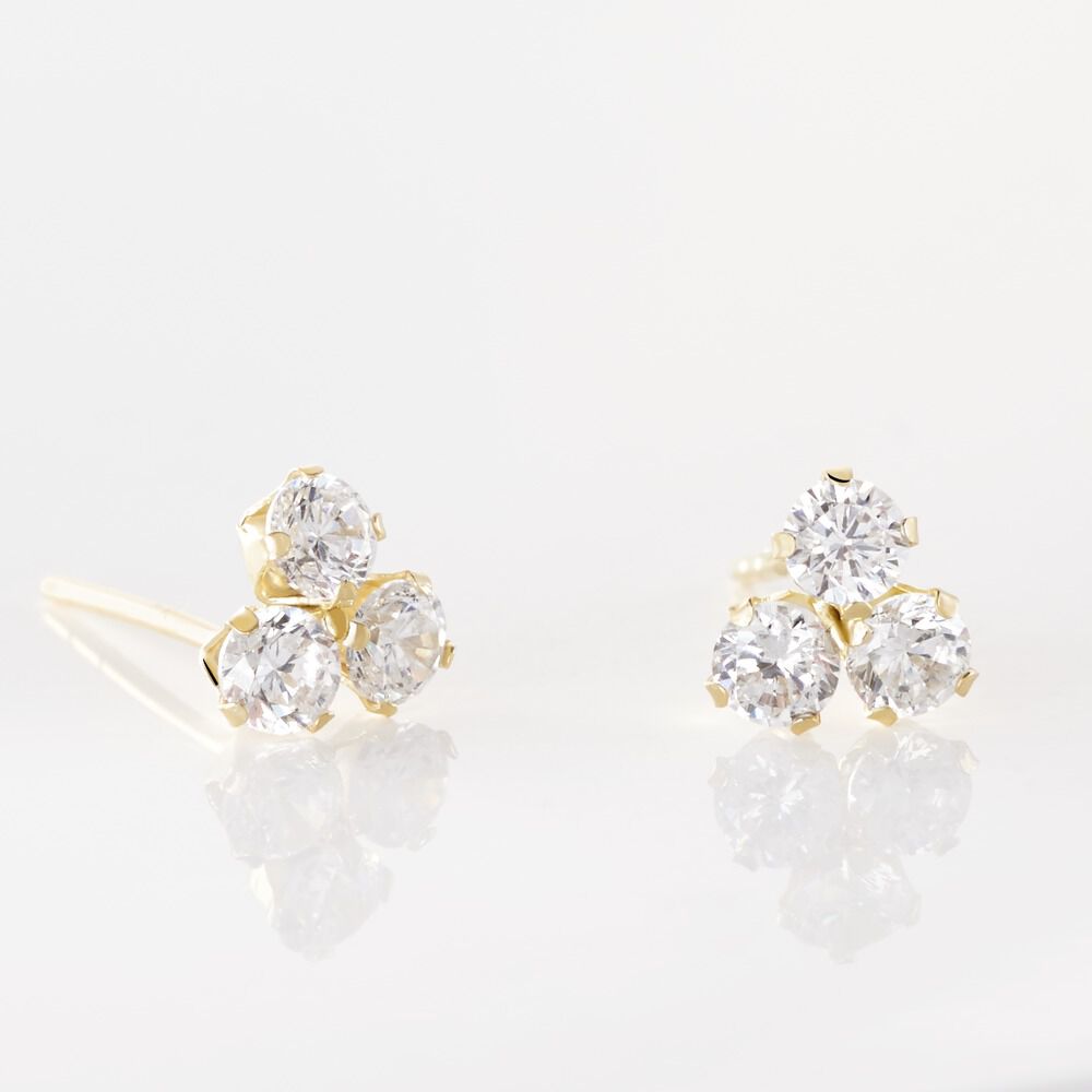 Boucles D'oreilles Puces Or Jaune Oxydes De Zirconium - Puces Femme | Marc Orian