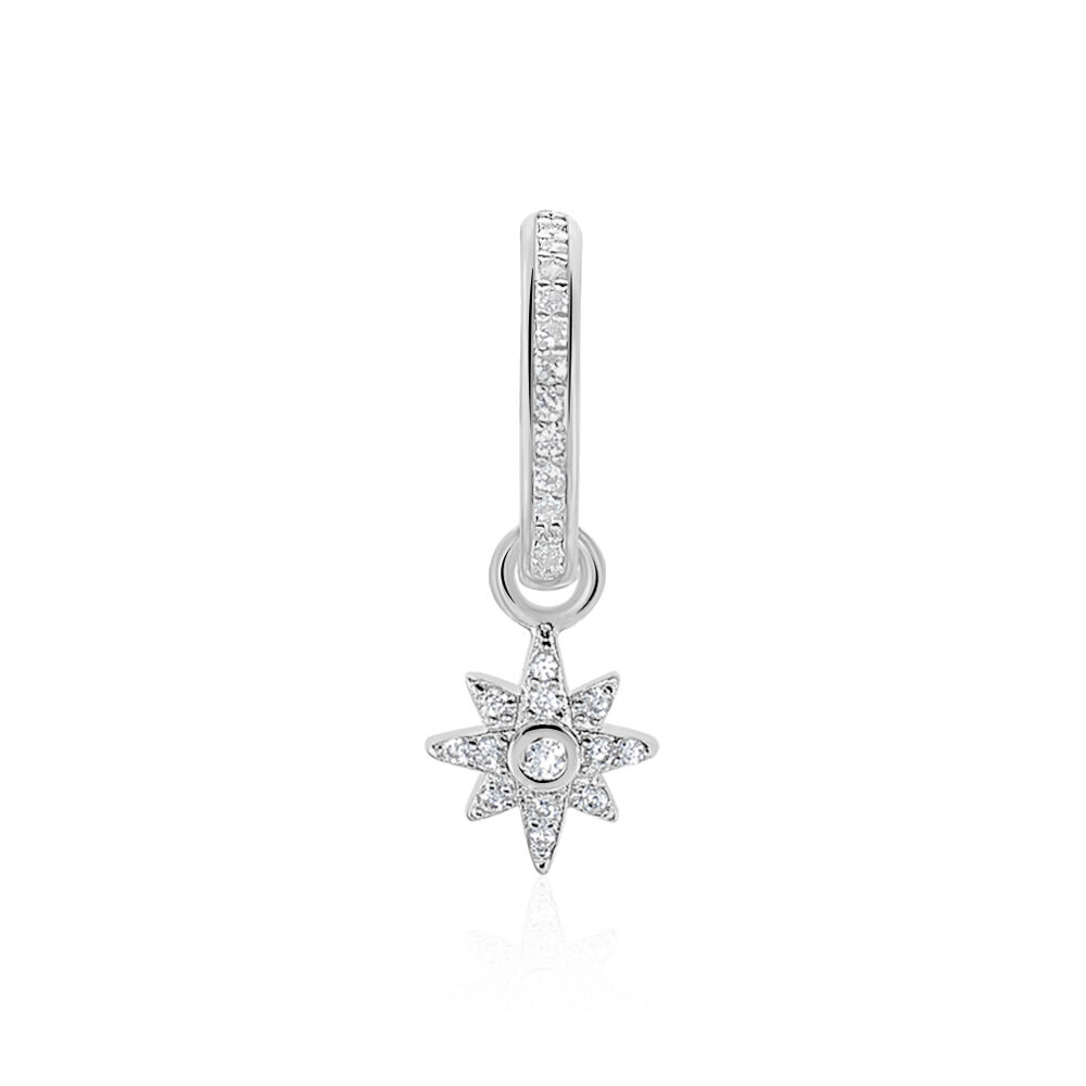 Cr&eacute;ole Unitaire Ancelin Rondes Argent Blanc Oxyde De Zirconium - Piercings d'oreilles Femme | Marc Orian