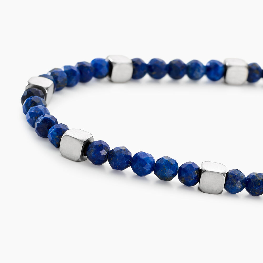 Bracelet Oleg Acier Blanc Sodalite - Bracelets chaînes Homme | Marc Orian