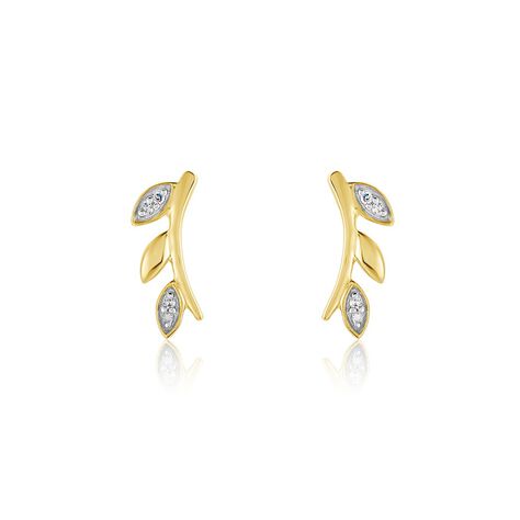 Boucles D'oreilles Puces Laverna Or Jaune Diamant - Puces Femme | Marc Orian