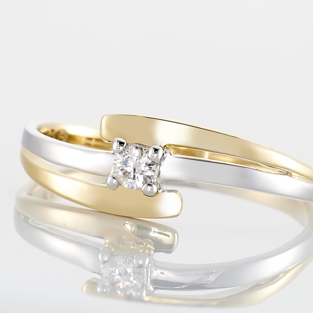 Bague Blandine Or Bicolore Diamant - Solitaires Femme | Marc Orian