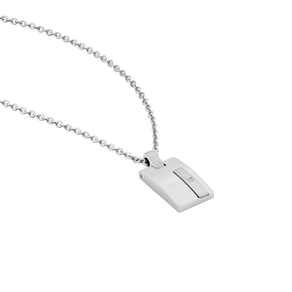 Collier Phebus Him Classique Acier Blanc Diamant - Colliers avec pierres Homme | Marc Orian