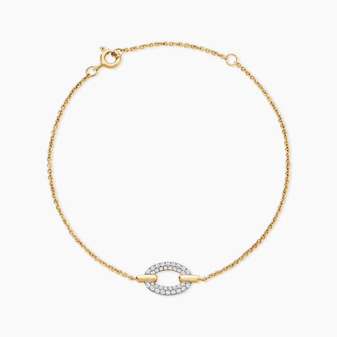 Bracelet Nami Argent Dor&eacute; A L'Or 750/1000 Oxyde De Zirconium - Bracelets cha&icirc;nes Femme | Marc Orian