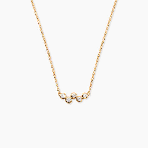 Collier Halo Plaqu&eacute; Or Jaune Oxyde De Zirconium - Colliers avec pierres Femme | Marc Orian