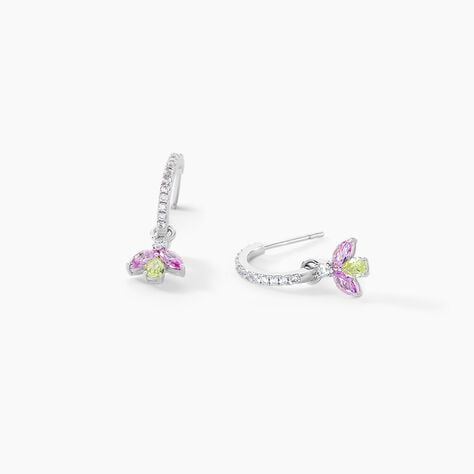 Créoles  Evasion Argent Blanc Pierre De Synthese Oxyde De Zirconium - Créoles Femme | Marc Orian