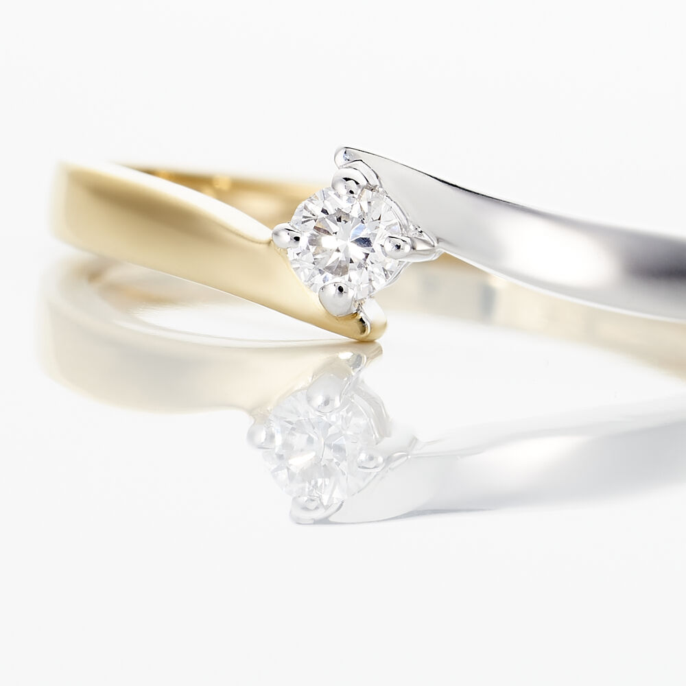 Bague Solitaire Francienne Or Bicolore Diamant - Parures de mariage Femme | Marc Orian