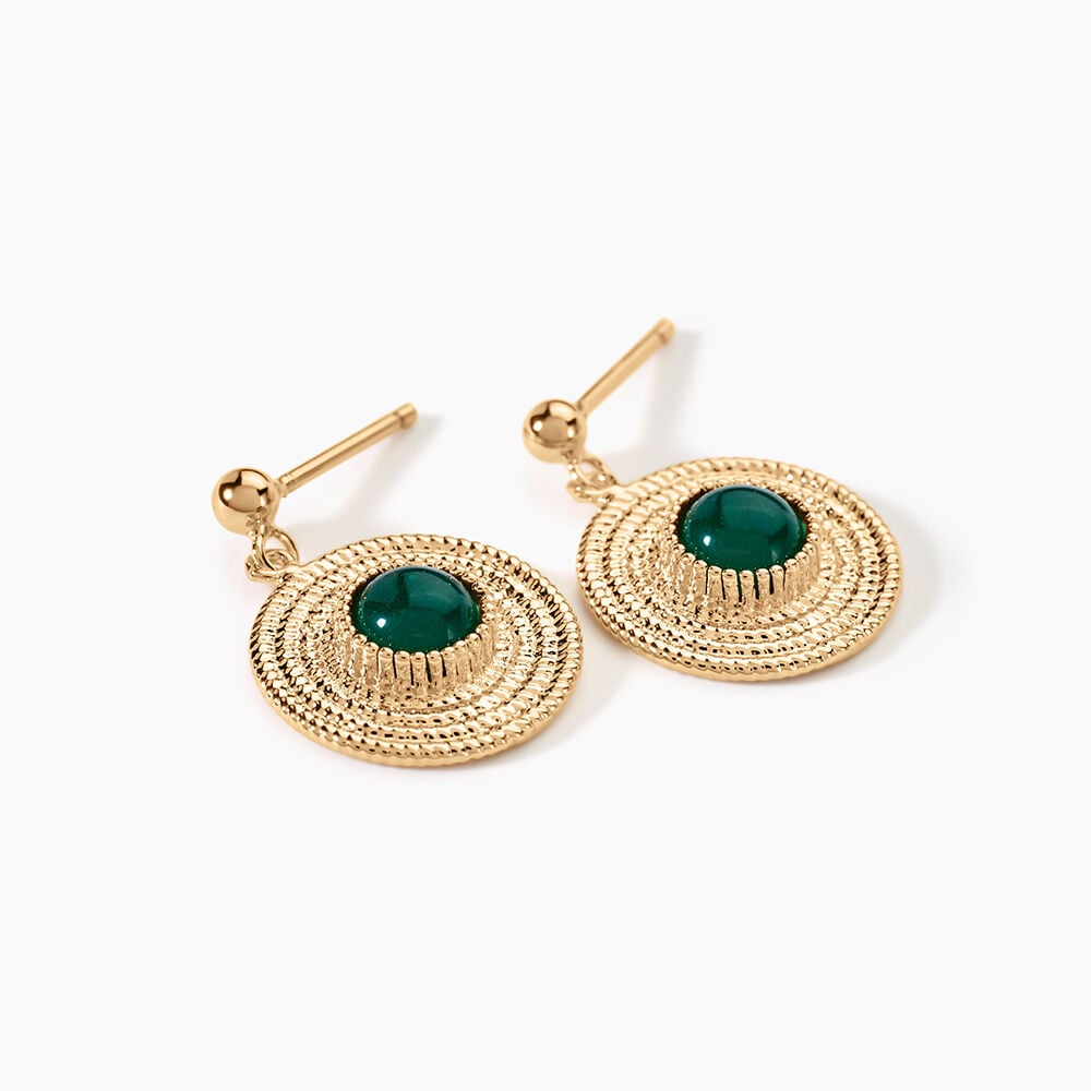 Boucles D'oreilles Pendantes Ilia Plaqu&eacute; Or Jaune Verre - Pendantes Femme | Marc Orian