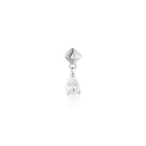 Boucle D'oreille Puce Unitaire Deorsa Argent Blanc Oxyde De Zirconium - Clous d'oreilles Femme | Marc Orian