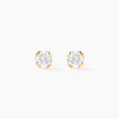 Boucles D'oreilles Puces Eddie Or Jaune Oxyde De Zirconium - Clous d'oreilles Femme | Marc Orian