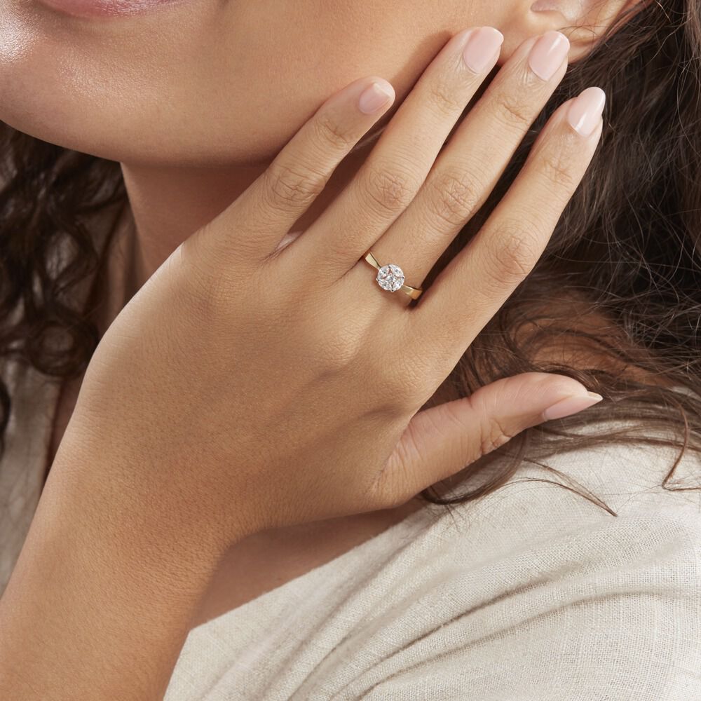 Bague Solitaire Maurena Or Jaune Oxyde De Zirconium -  Femme | Marc Orian