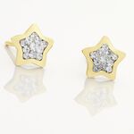 Boucles D'oreilles Puces Edme Etoile Or Jaune Strass - Puces Femme | Marc Orian