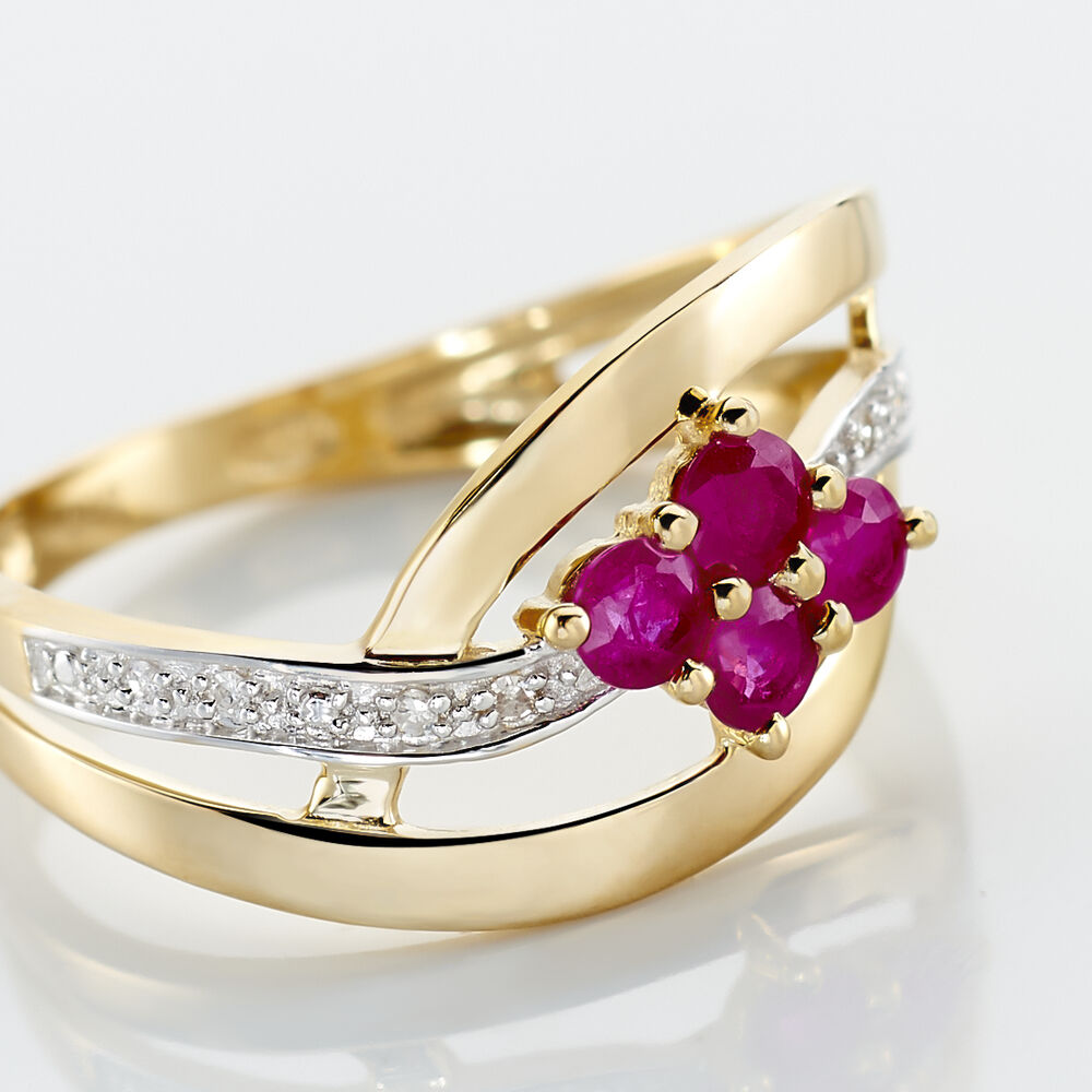 Bague Hoela Or Jaune Diamant Et Rubis - Bagues vintage Femme | Marc Orian
