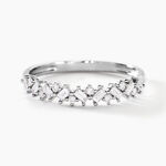 Alliance Vicentius Or Blanc Diamant Synth&eacute;tique - Alliances avec pierres Femme | Marc Orian