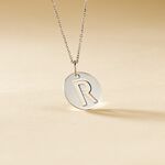 Pendentif Elio R Argent Blanc - Bijoux fantaisie Famille | Marc Orian