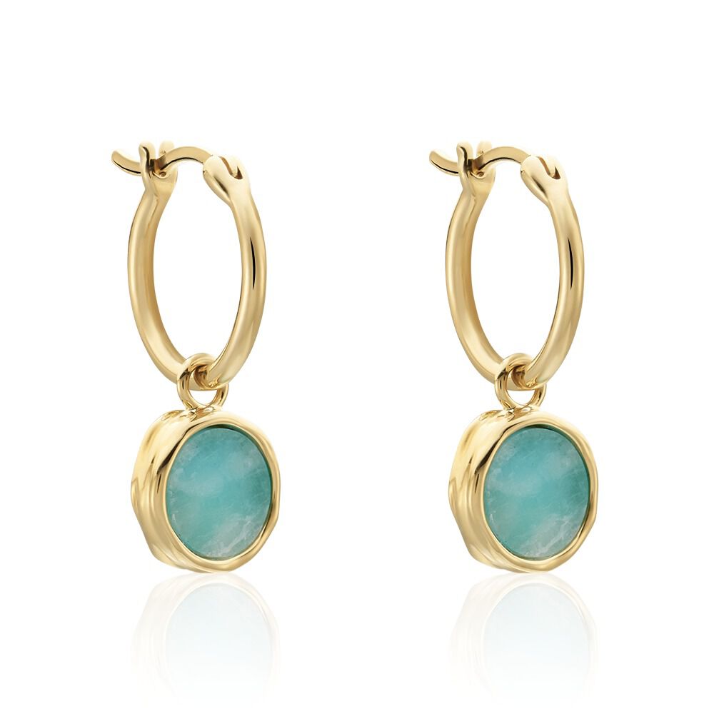 Créoles Plaqué Or Neassa Amazonite - Créoles Femme | Marc Orian