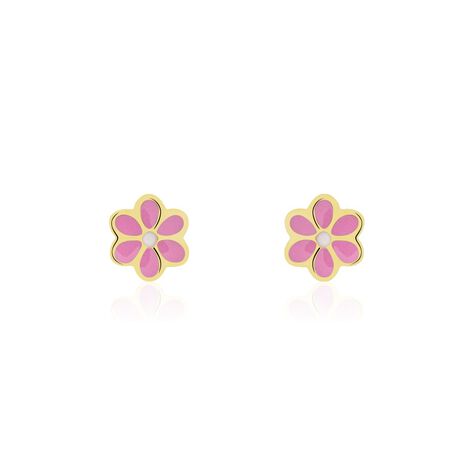 Boucles D'oreilles Puces Or Jaune Talia Email - Clous d'oreilles Enfant | Marc Orian