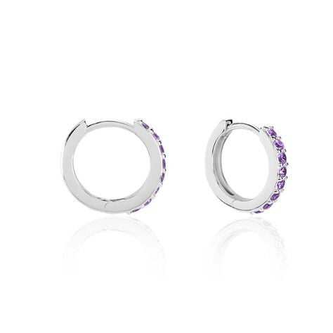 Créoles Rio Argent Blanc Oxyde De Zirconium - Créoles Femme | Marc Orian