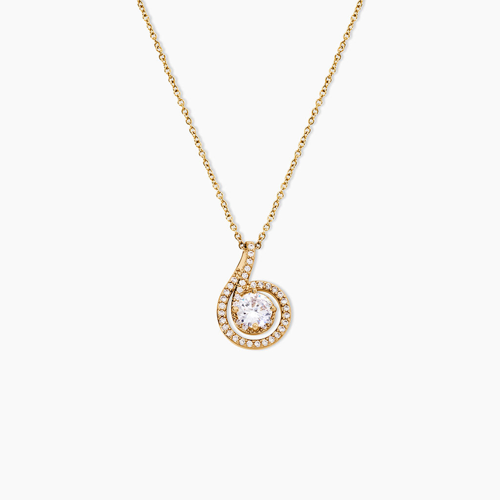 Collier Florentina Plaqu&eacute; Or Jaune Oxyde De Zirconium - Colliers avec pierres Femme | Marc Orian