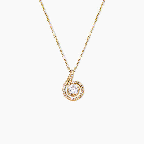 Collier Florentina Plaqu&eacute; Or Jaune Oxyde De Zirconium - Colliers avec pierres Femme | Marc Orian