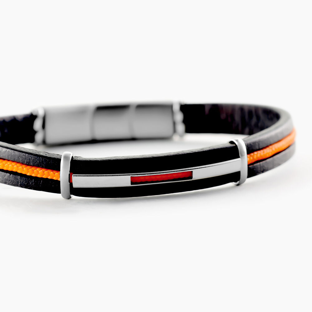 Bracelet Jourdan Damayanti Cuir Noir - Bijoux Homme | Marc Orian
