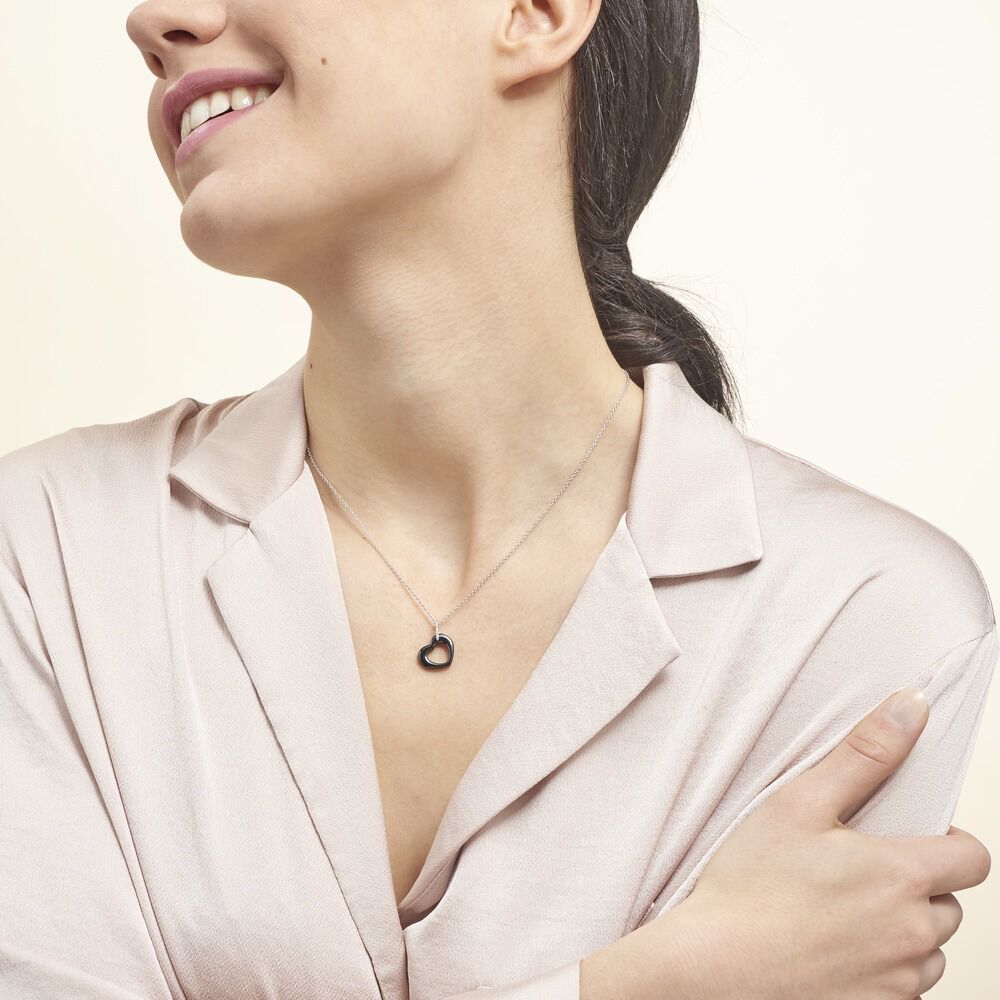 Collier Elodie Argent Blanc Oxyde De Zirconium Et C&eacute;ramique - Colliers avec pierres Femme | Marc Orian