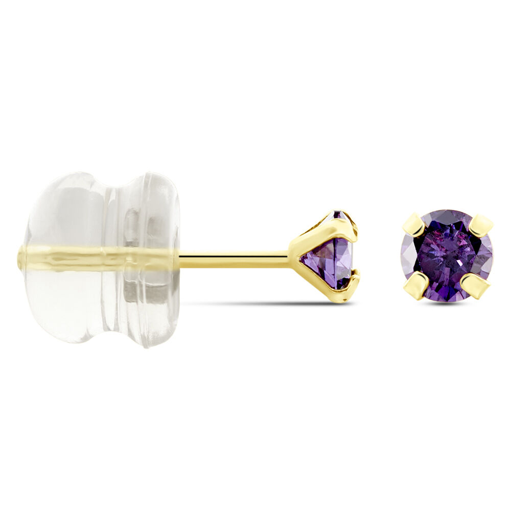 Boucles D'oreilles Puces Or Jaune Oxyde De Zirconium - Puces Femme | Marc Orian
