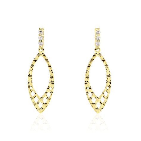 Boucles D'oreilles Pendantes Or Jaune Valeriano Oxydes De Zirconium - Boucles d'oreilles Pendantes Femme | Marc Orian