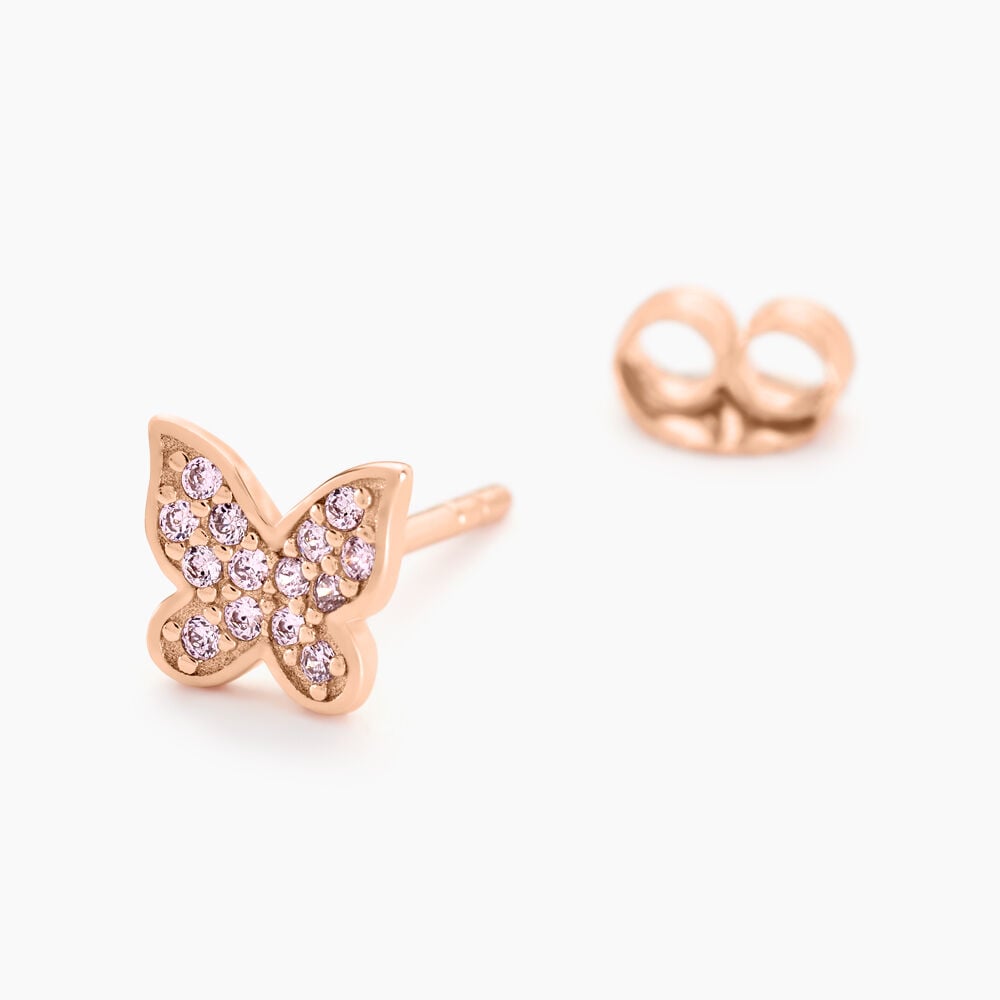 Boucles D'oreilles Puces Anne-lise Argent Rose Oxyde De Zirconium - Puces Femme | Marc Orian