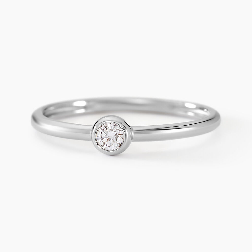 Bague Lysana Argent Blanc Diamant Synth&eacute;tique - Solitaires Femme | Marc Orian