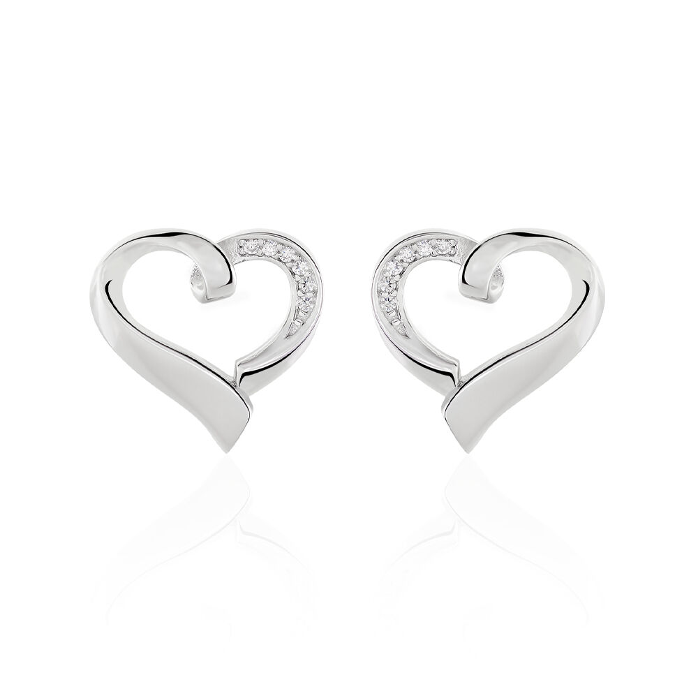 Boucles D'oreilles Puces Daviane Argent Blanc Oxyde De Zirconium - Puces Femme | Marc Orian
