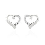 Boucles D'oreilles Puces Daviane Argent Blanc Oxyde De Zirconium - Puces Femme | Marc Orian