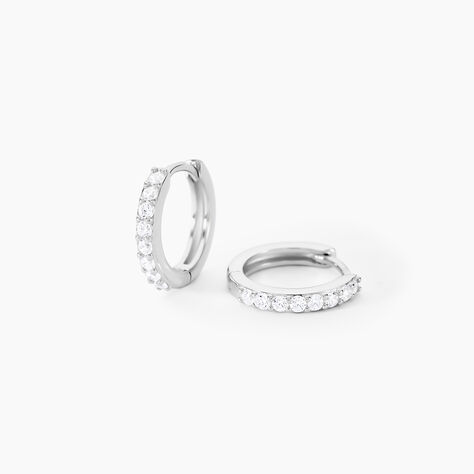 Cr&eacute;oles Jussi Argent Blanc Oxyde De Zirconium - Cr&eacute;oles Femme | Marc Orian