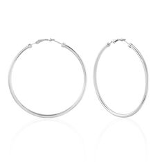 Créoles Carmeline Acier Blanc - Boucles d'oreilles Créoles Femme | Marc Orian