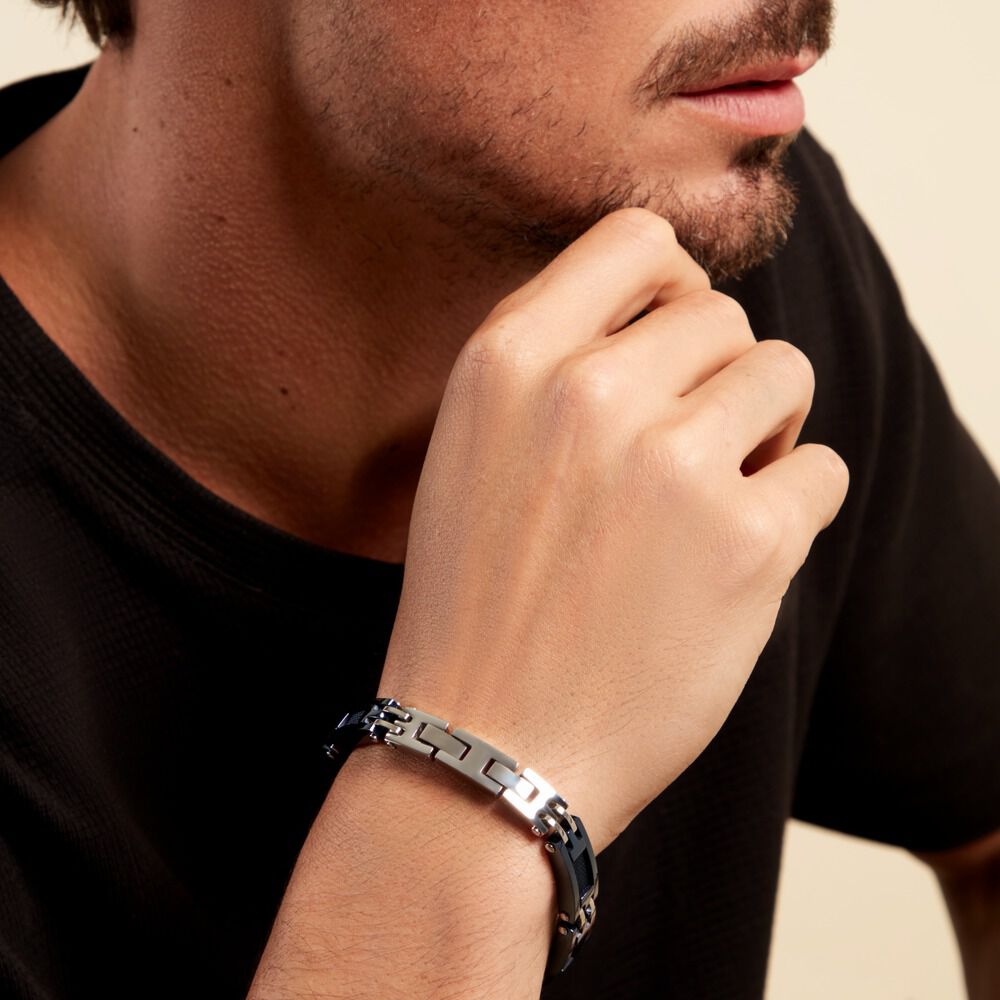 Bracelet Jourdan Zephir Acier Bleu - Bracelets Homme | Marc Orian