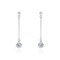 Boucles D'oreilles Pendantes Regane Or Blanc Oxyde De Zirconium