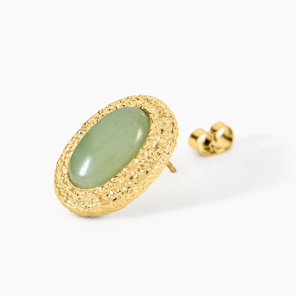 Boucles D'Oreilles Puces Marinella Acier Jaune Aventurine - Bijoux Femme | Marc Orian