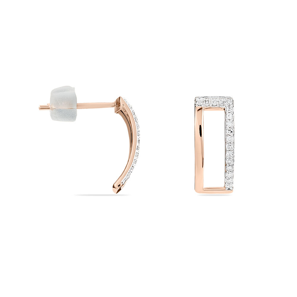 Boucles D'oreilles Puces Charlie Or Rose Diamant - Puces Femme | Marc Orian