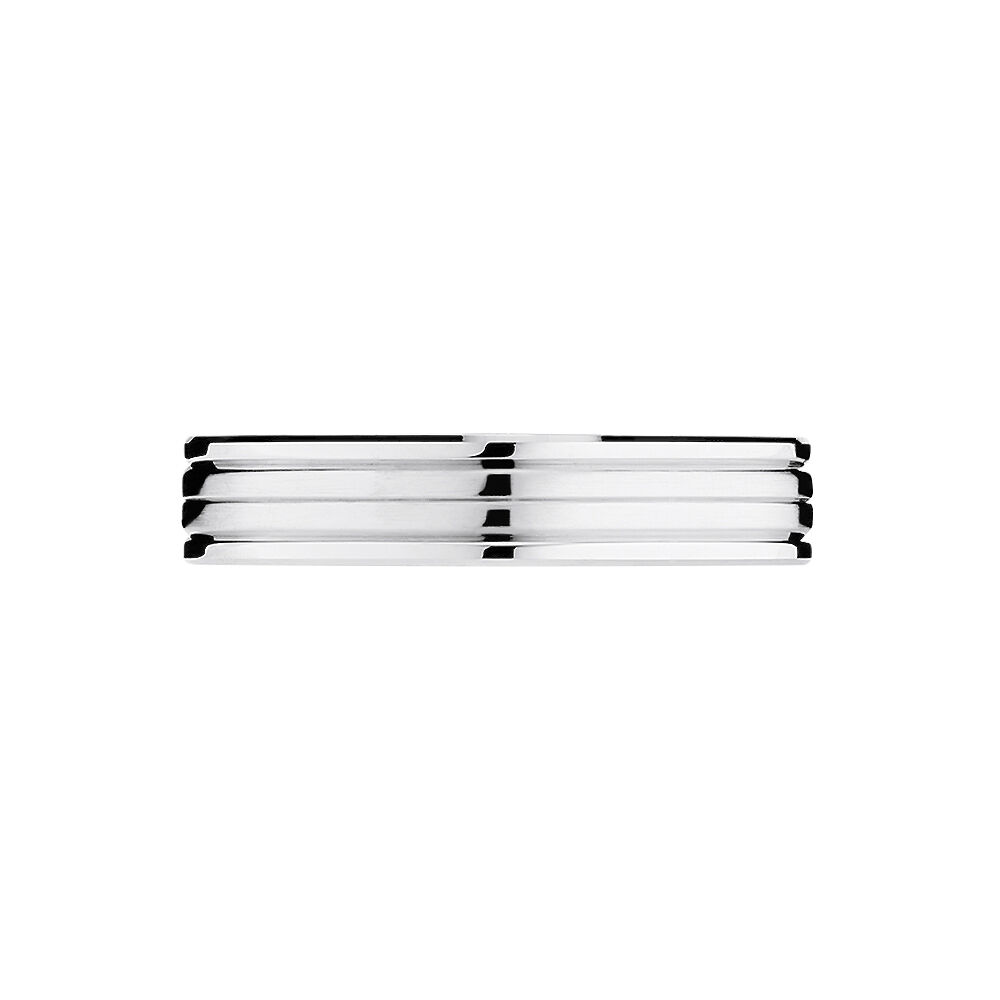 Alliance Basile Ruban Plat Or Blanc - Alliances duo Famille | Marc Orian