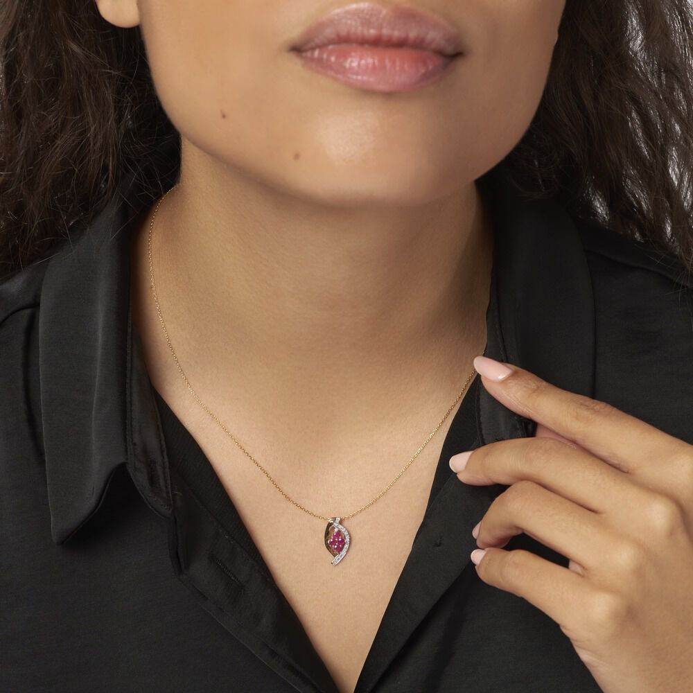 Collier Hoela Or Jaune Diamant Et Rubis - Colliers avec pierres Femme | Marc Orian