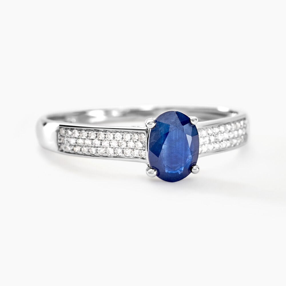 Bague Crista Or Blanc Saphir Et Diamant - Solitaires Femme | Marc Orian