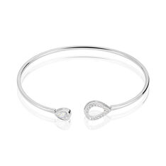 Bracelet Jonc Elorie Argent Blanc Oxyde De Zirconium - Bracelets fantaisie Femme | Marc Orian