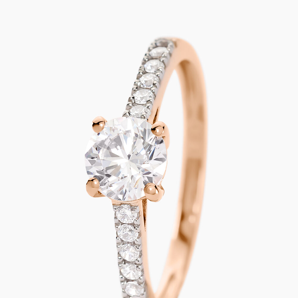 Bague Solitaire Manon Or Rose Oxyde De Zirconium - Solitaires Femme | Marc Orian