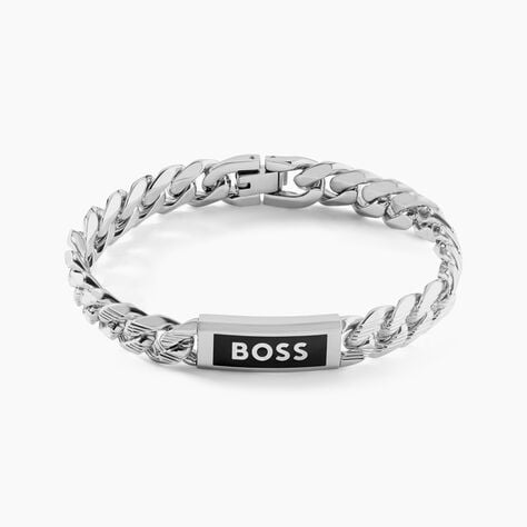Bracelet Boss Kassy Emblem Acier Blanc - Bracelets cha&icirc;nes Homme | Marc Orian